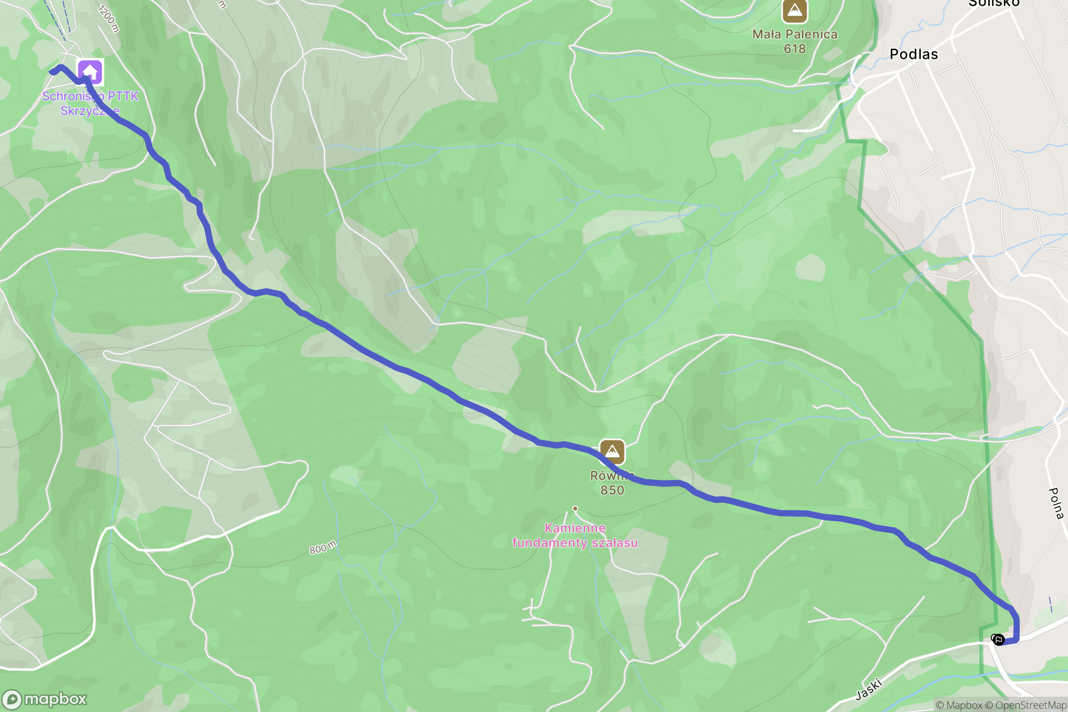 Lipowa: mapa trasy - Poland