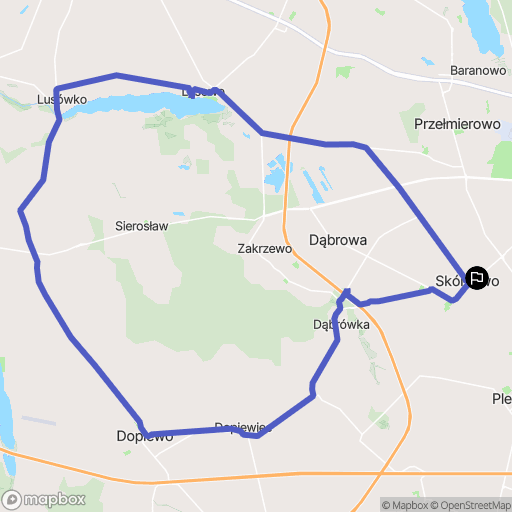 Skórzewo: mapa trasy - Poland
