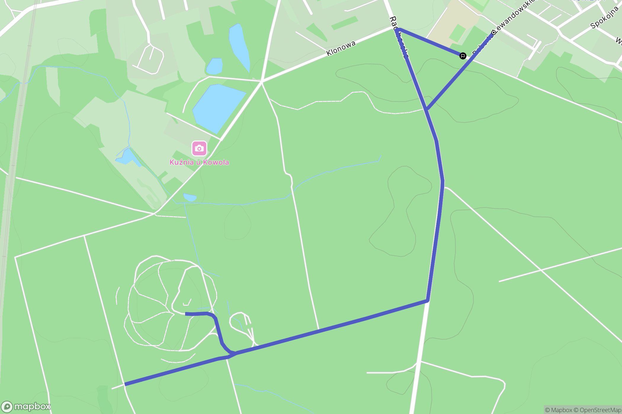 Kuźnia Raciborska: mapa trasy - Poland