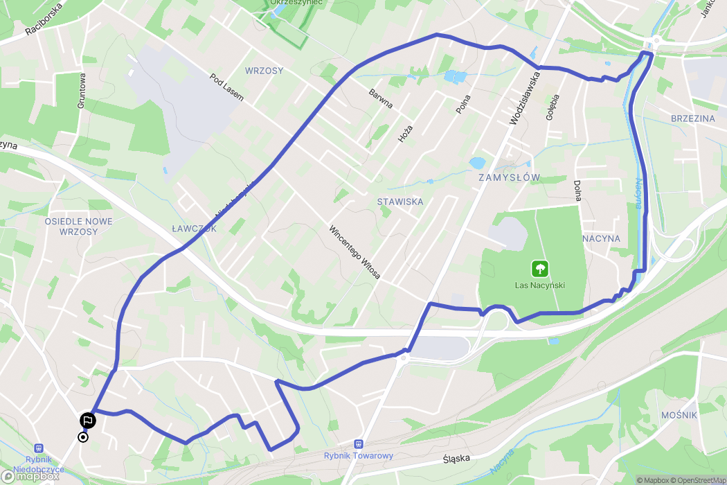 Rybnik: mapa trasy - Poland