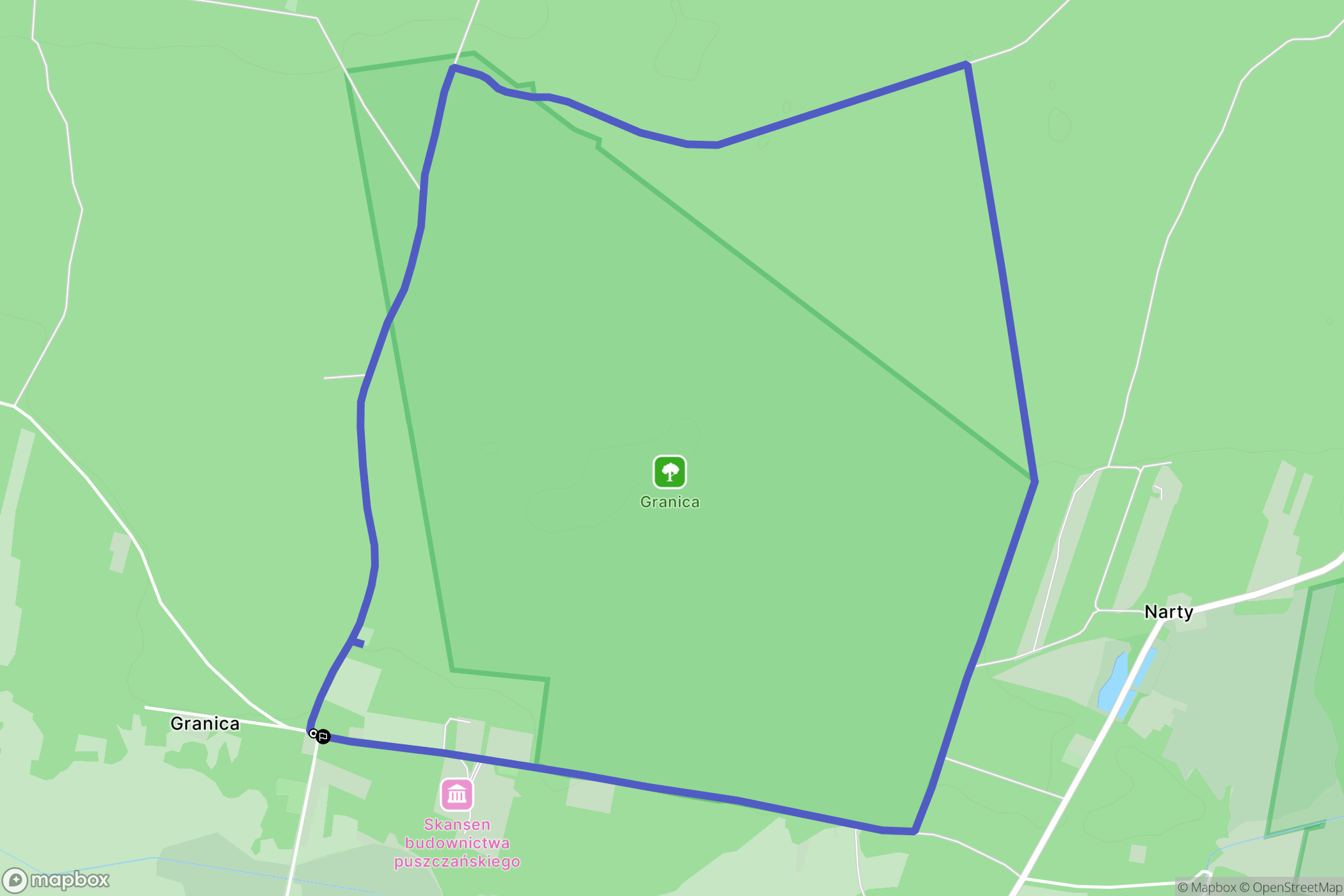 Granica: mapa trasy - Poland