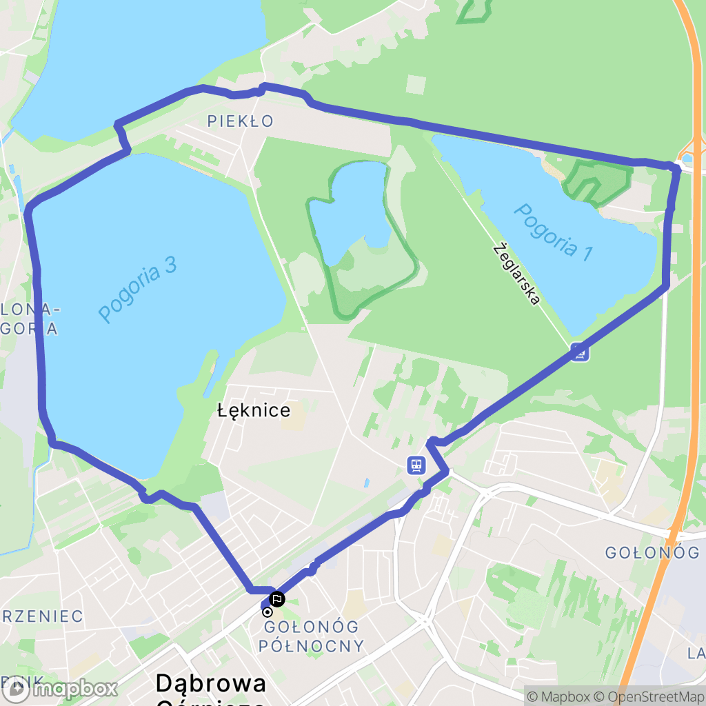 Dąbrowa Górnicza: mapa trasy - Poland