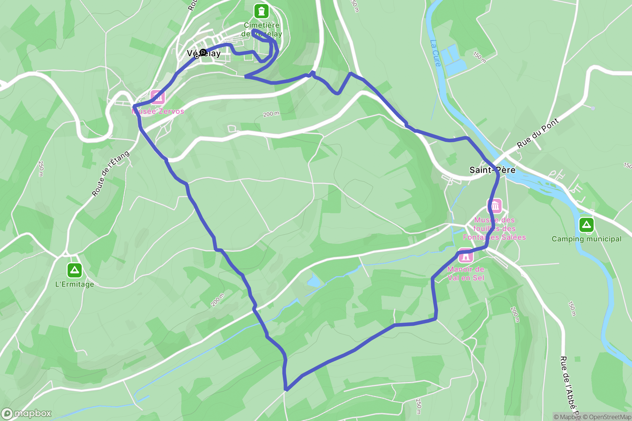 Saint-Père : carte du parcours de randonnée - France