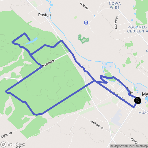 Myszków: mapa trasy - Poland