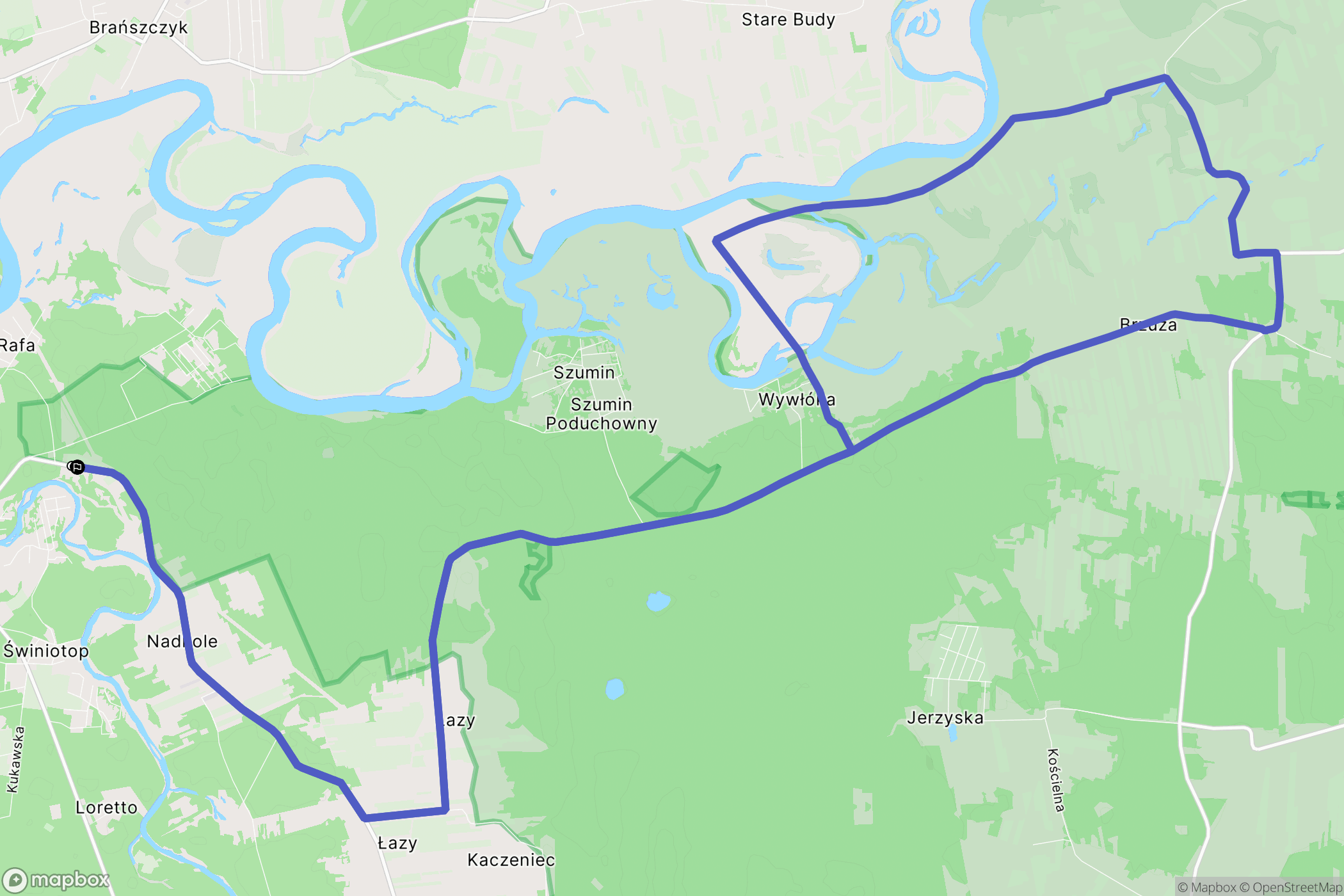 Nadkole: mapa trasy - Poland