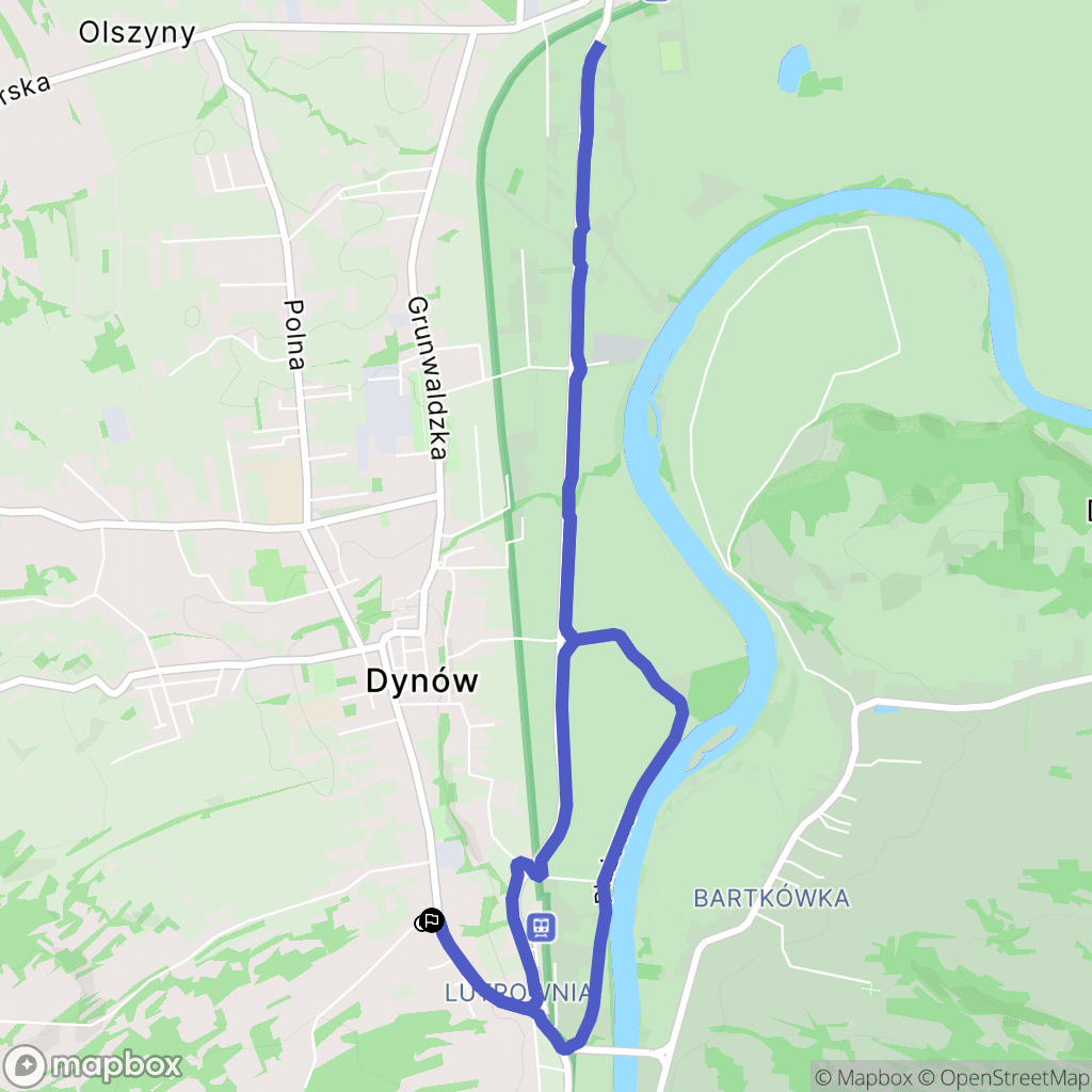 Dynów: mapa trasy - Poland