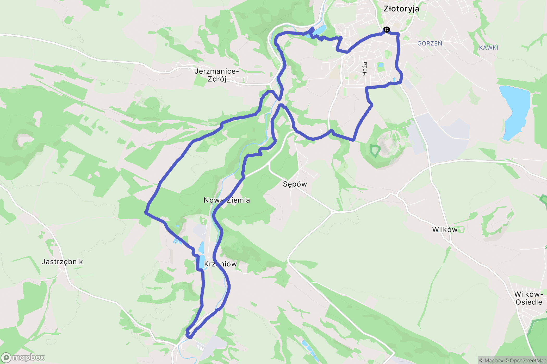 Złotoryja: mapa trasy - Poland