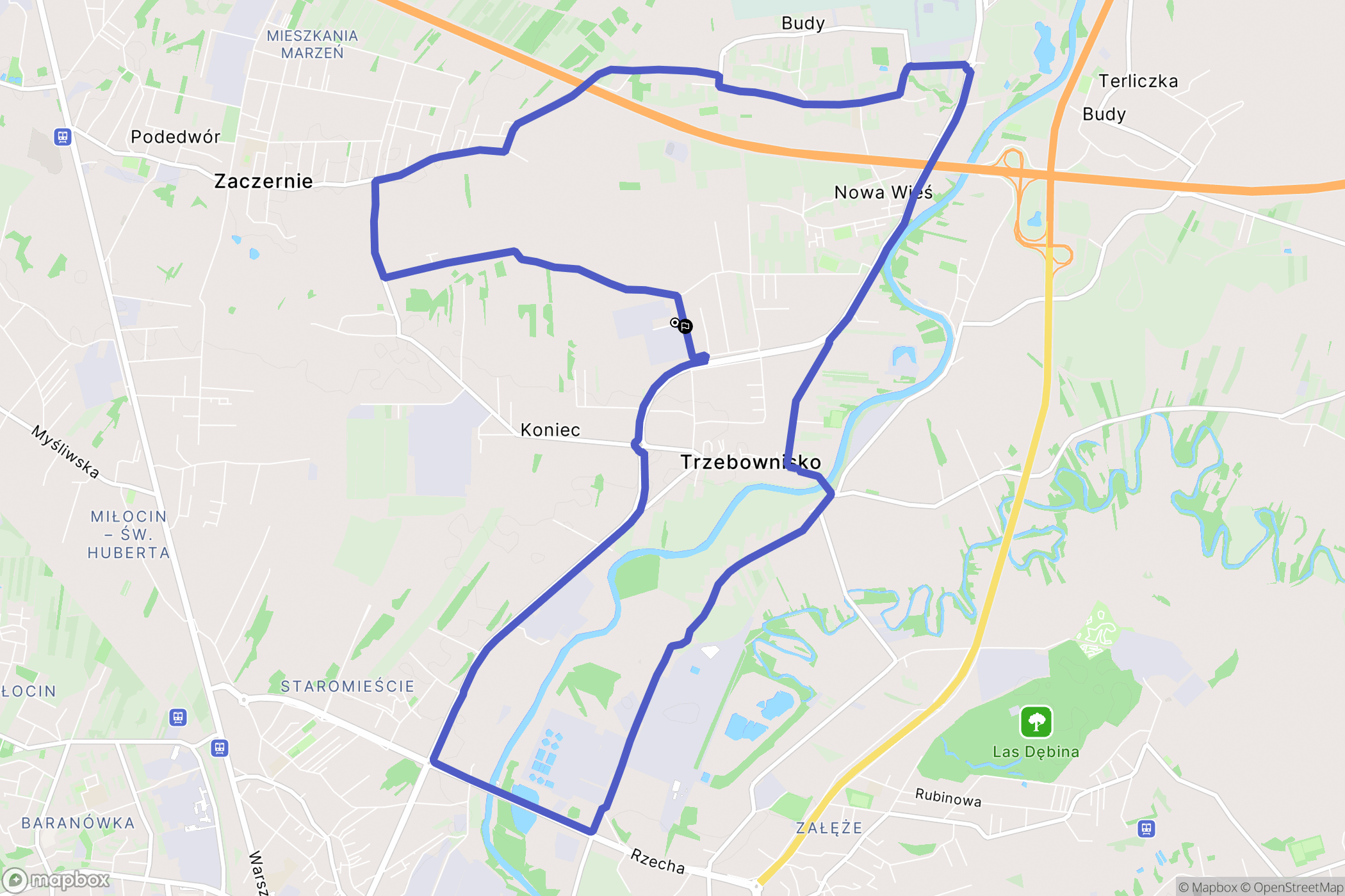 Trzebownisko: mapa trasy - Poland