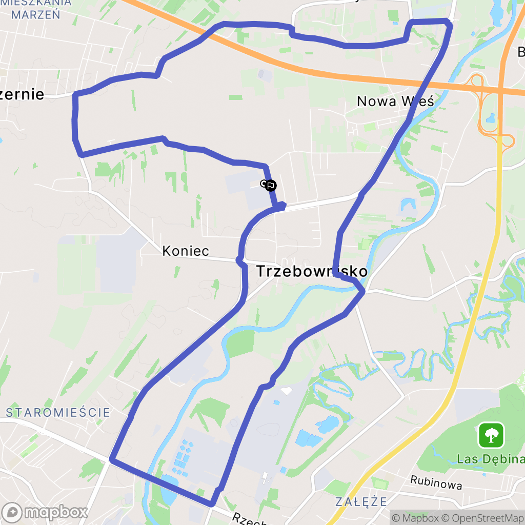 Trzebownisko: mapa trasy - Poland