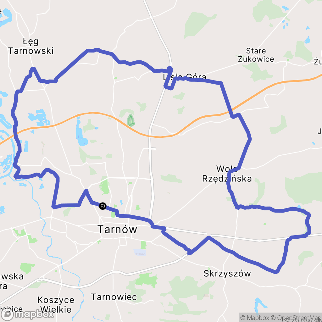 Tarnów: mapa trasy - Poland