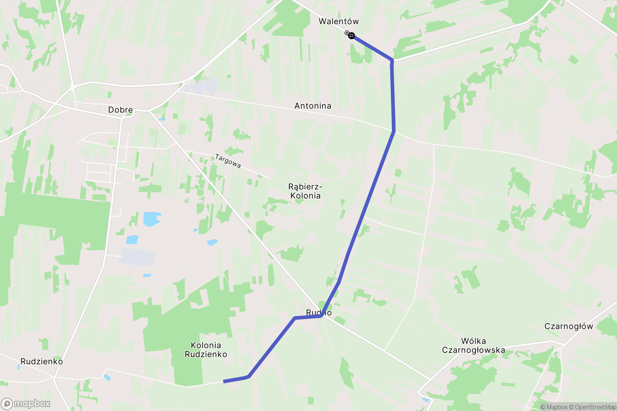 Walentów: mapa trasy - Poland