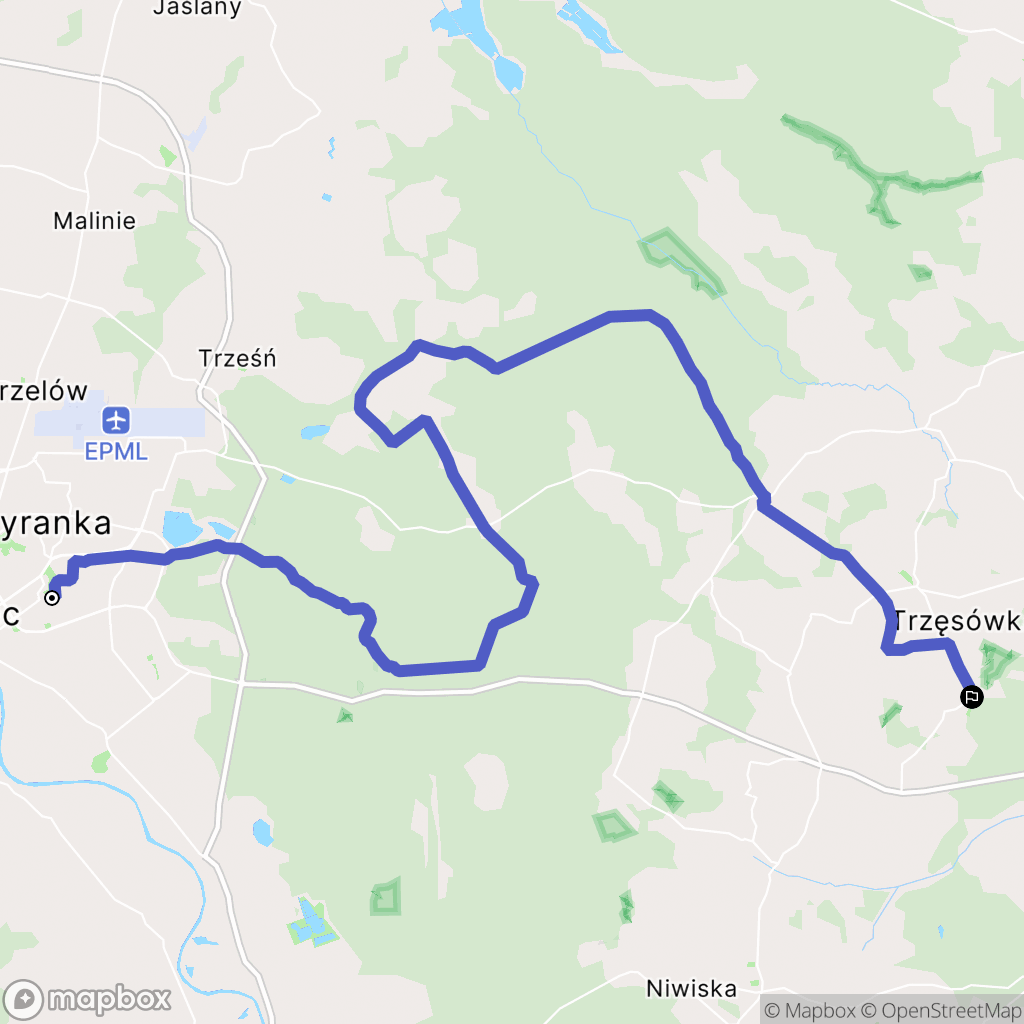 Mielec: mapa trasy - Poland