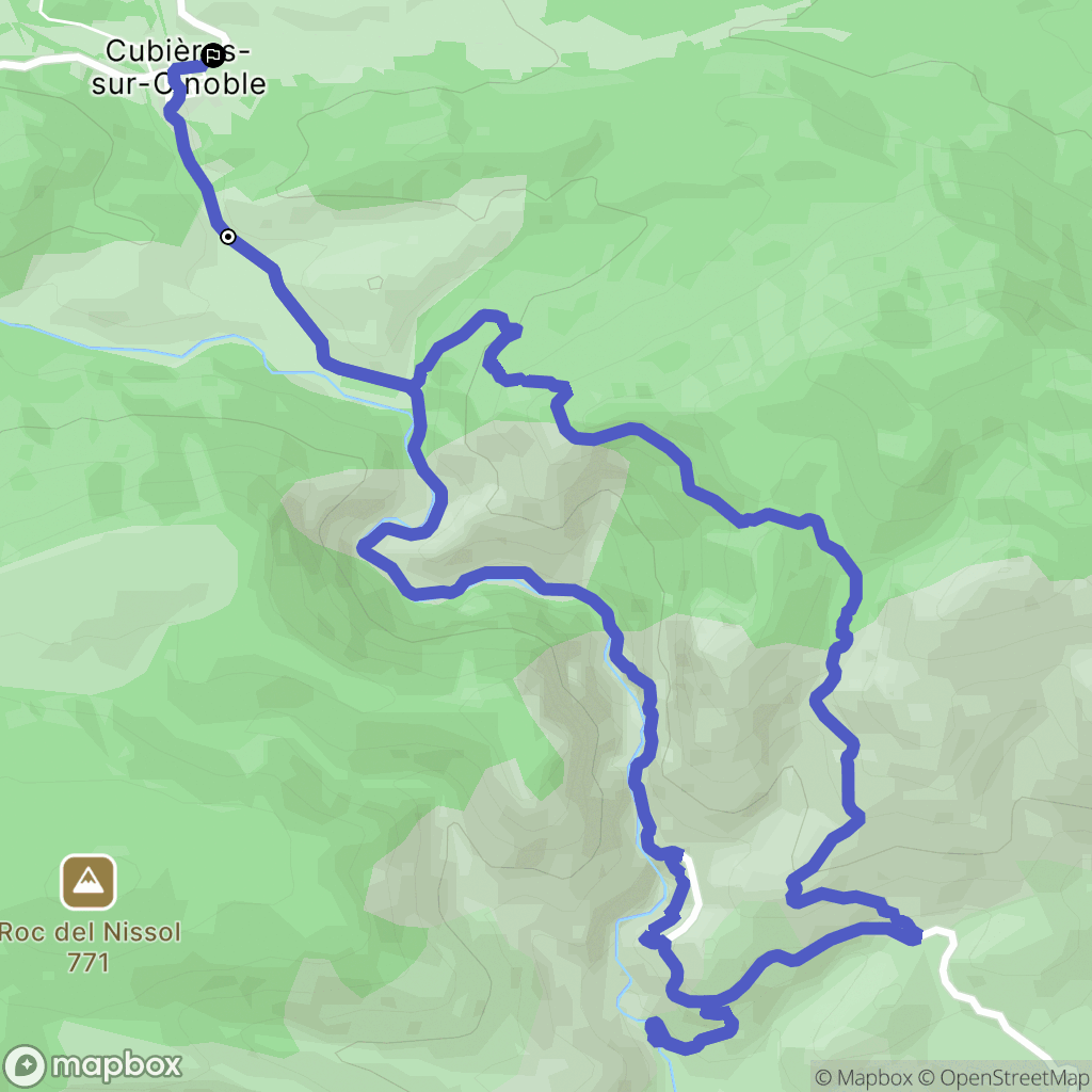 Cubières-sur-Cinoble : carte du parcours de randonnée - France
