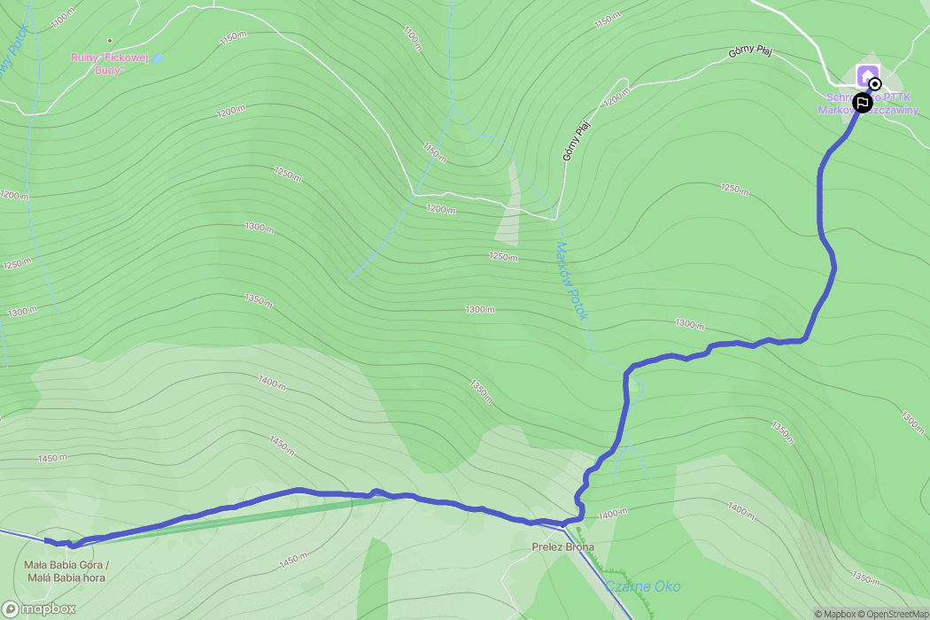 Zawoja: mapa trasy - Poland