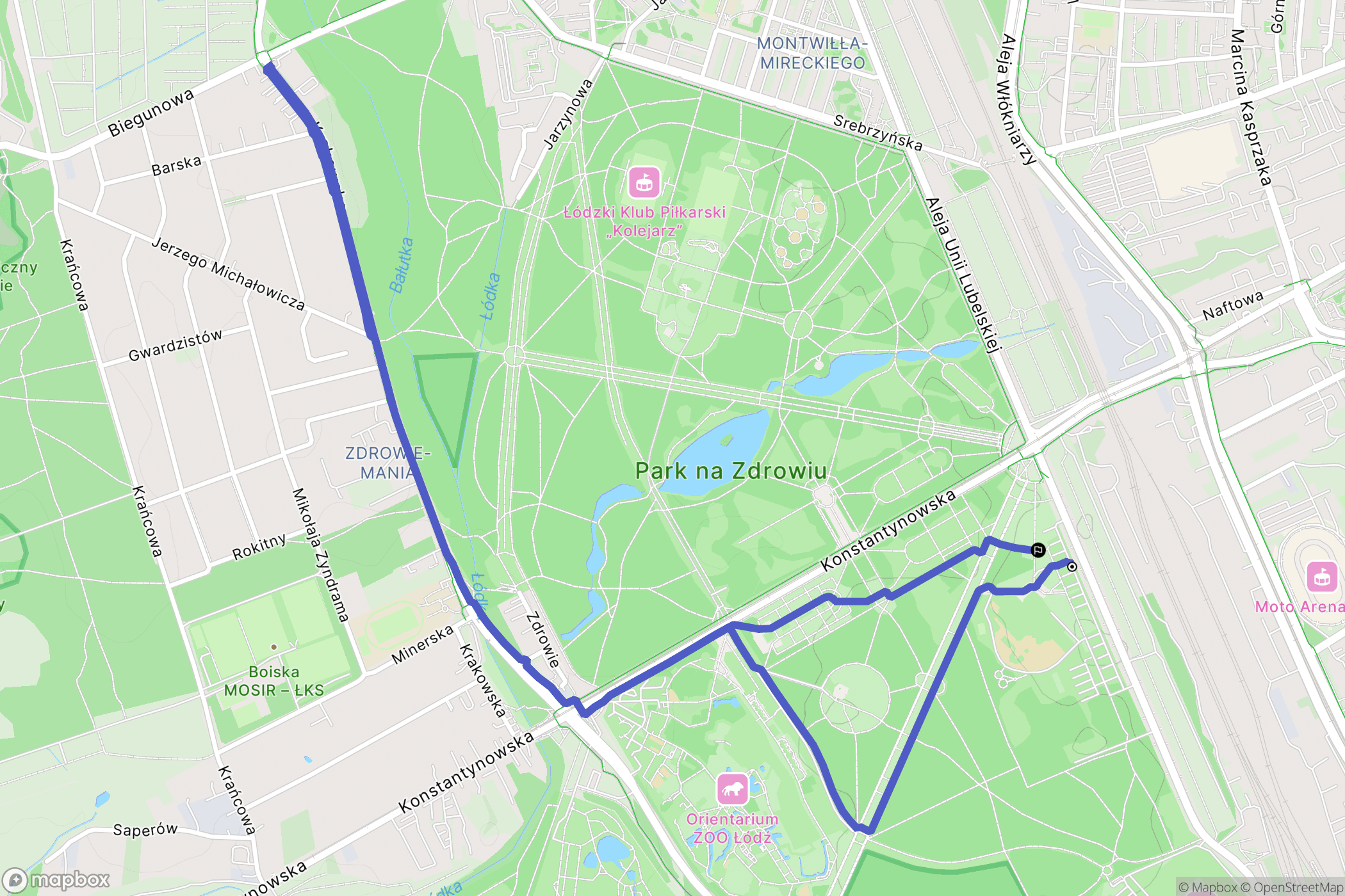 Łódź: mapa trasy - Poland