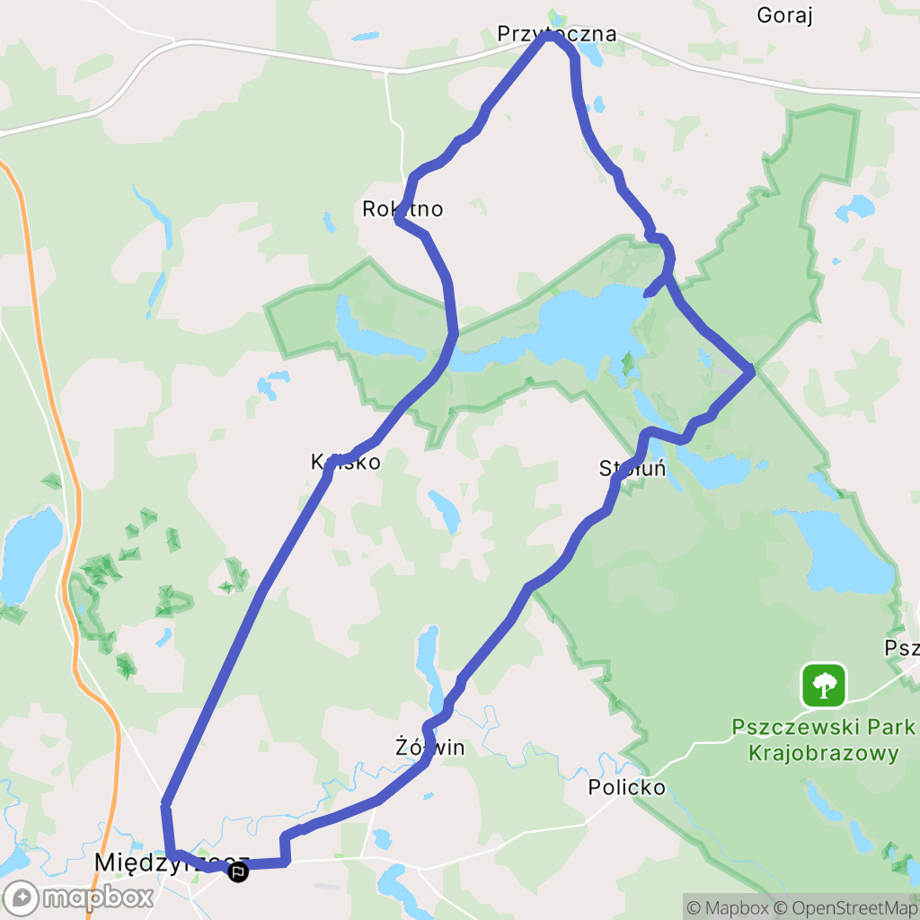 Międzyrzecz: mapa trasy - Poland