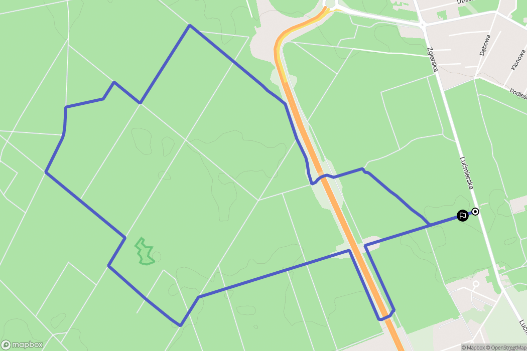 Lućmierz-Las: mapa trasy - Poland