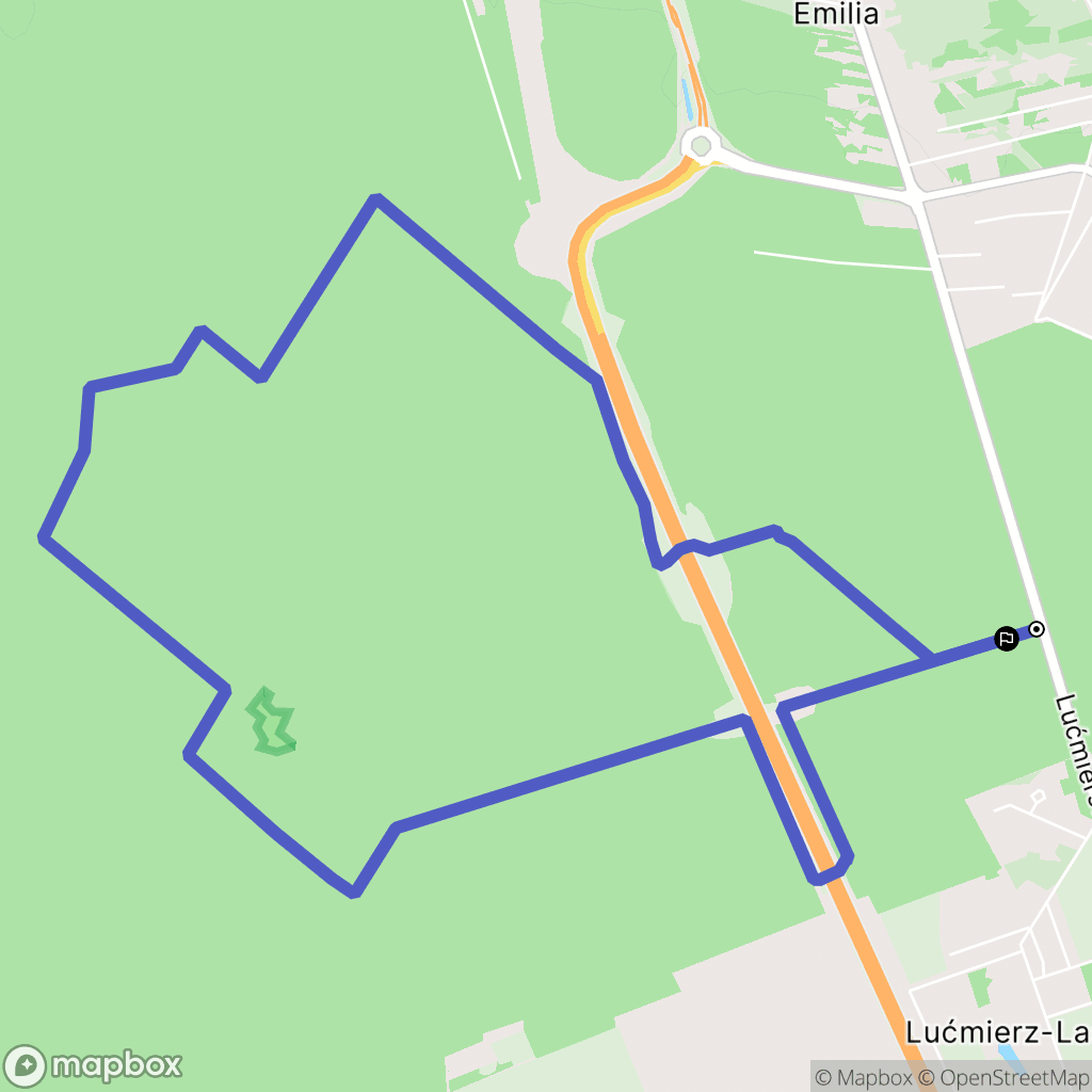 Lućmierz-Las: mapa trasy - Poland