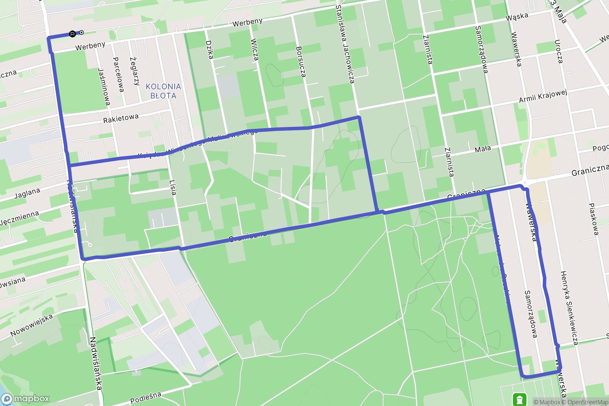 Warszawa: mapa trasy - Poland