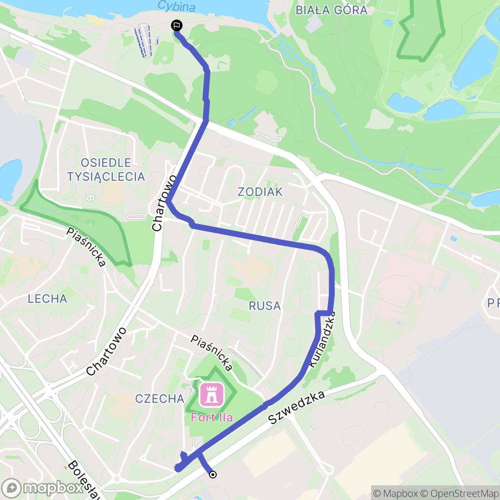 Poznań: mapa trasy - Poland