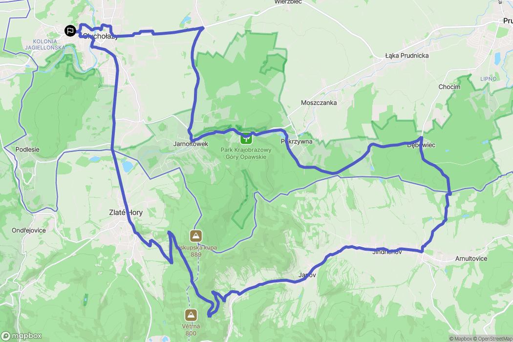 Głuchołazy: mapa trasy - Poland