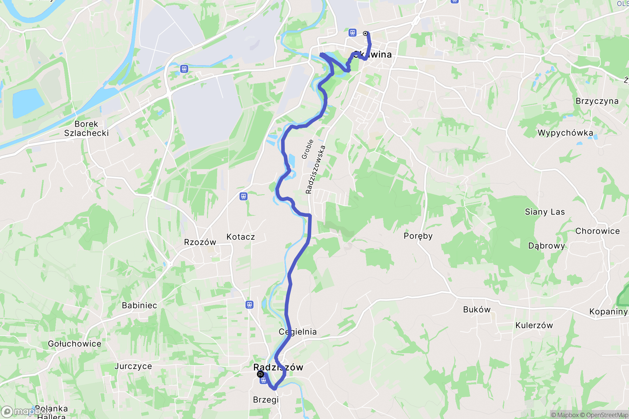 Skawina: mapa trasy - Poland