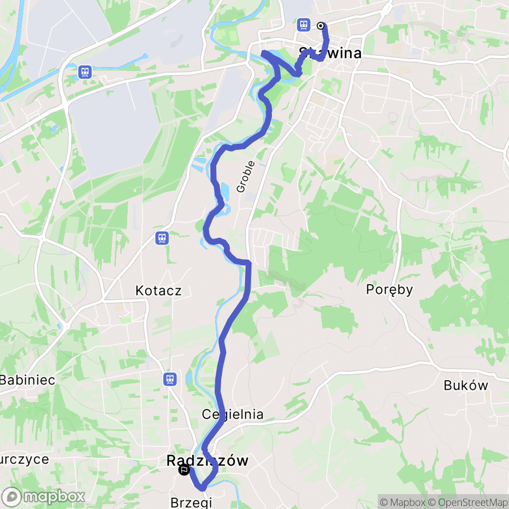 Skawina: mapa trasy - Poland