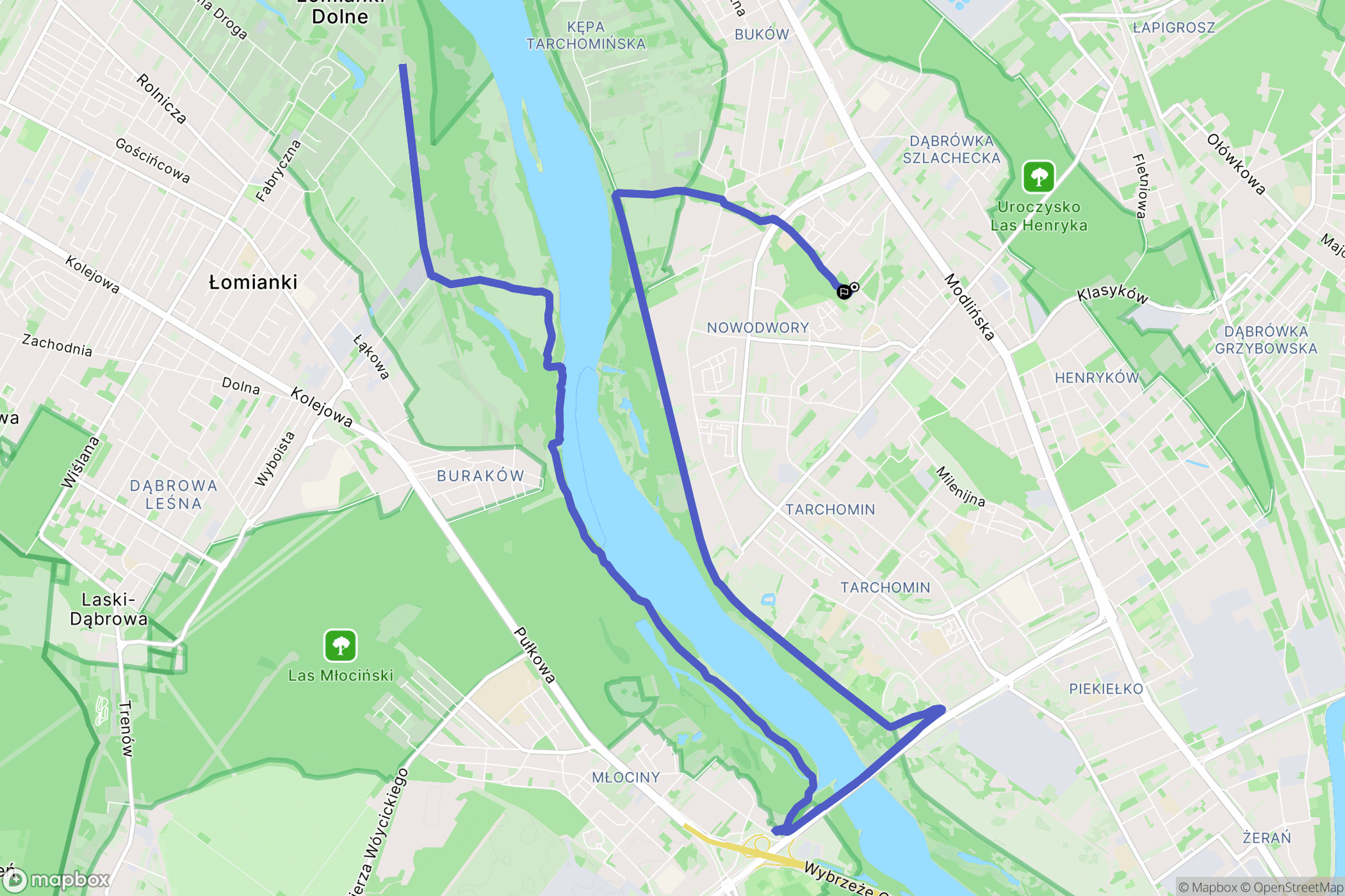 Warszawa: mapa trasy - Poland