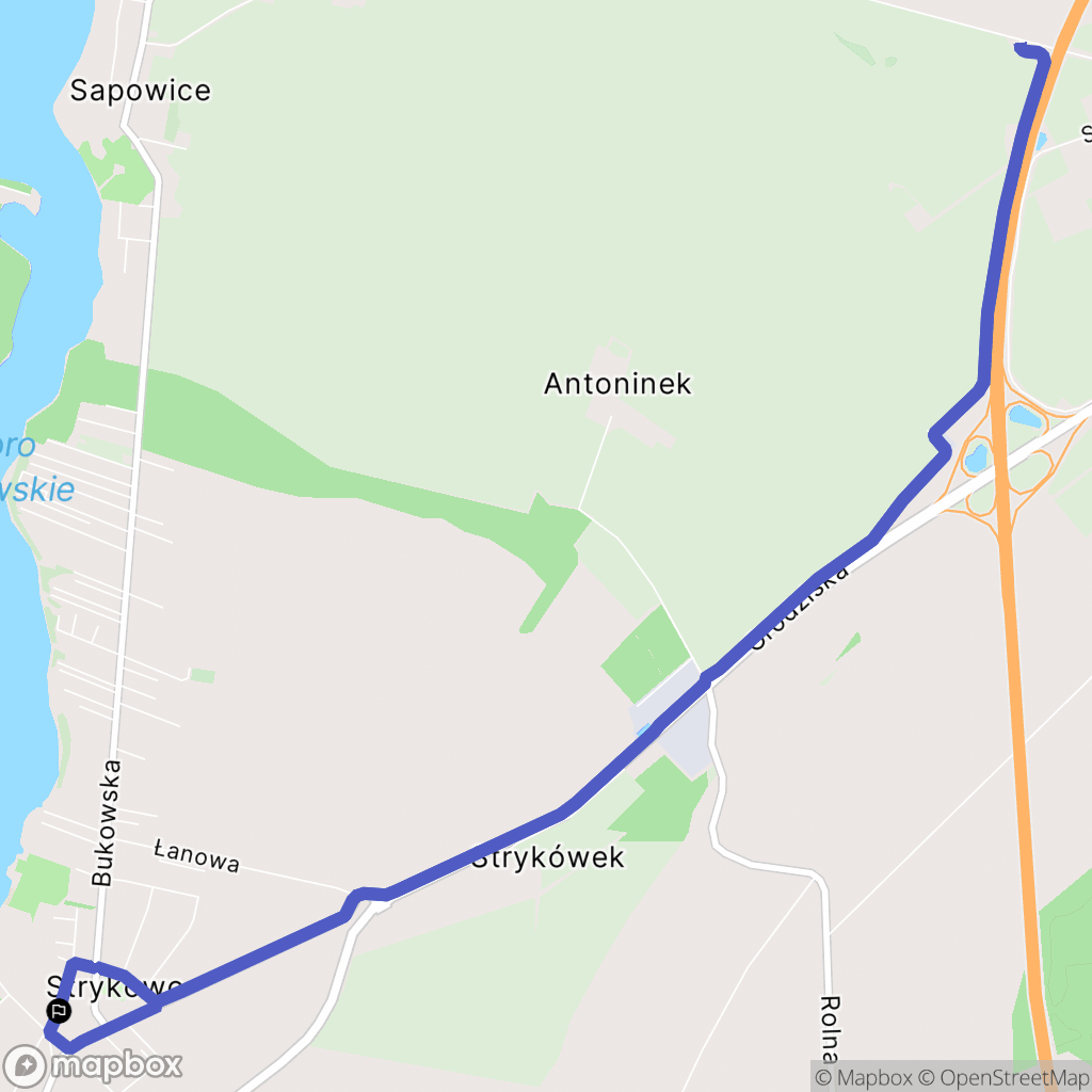 Strykowo: mapa trasy - Poland
