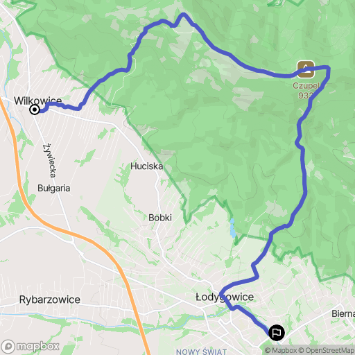 Wilkowice: mapa trasy - Poland