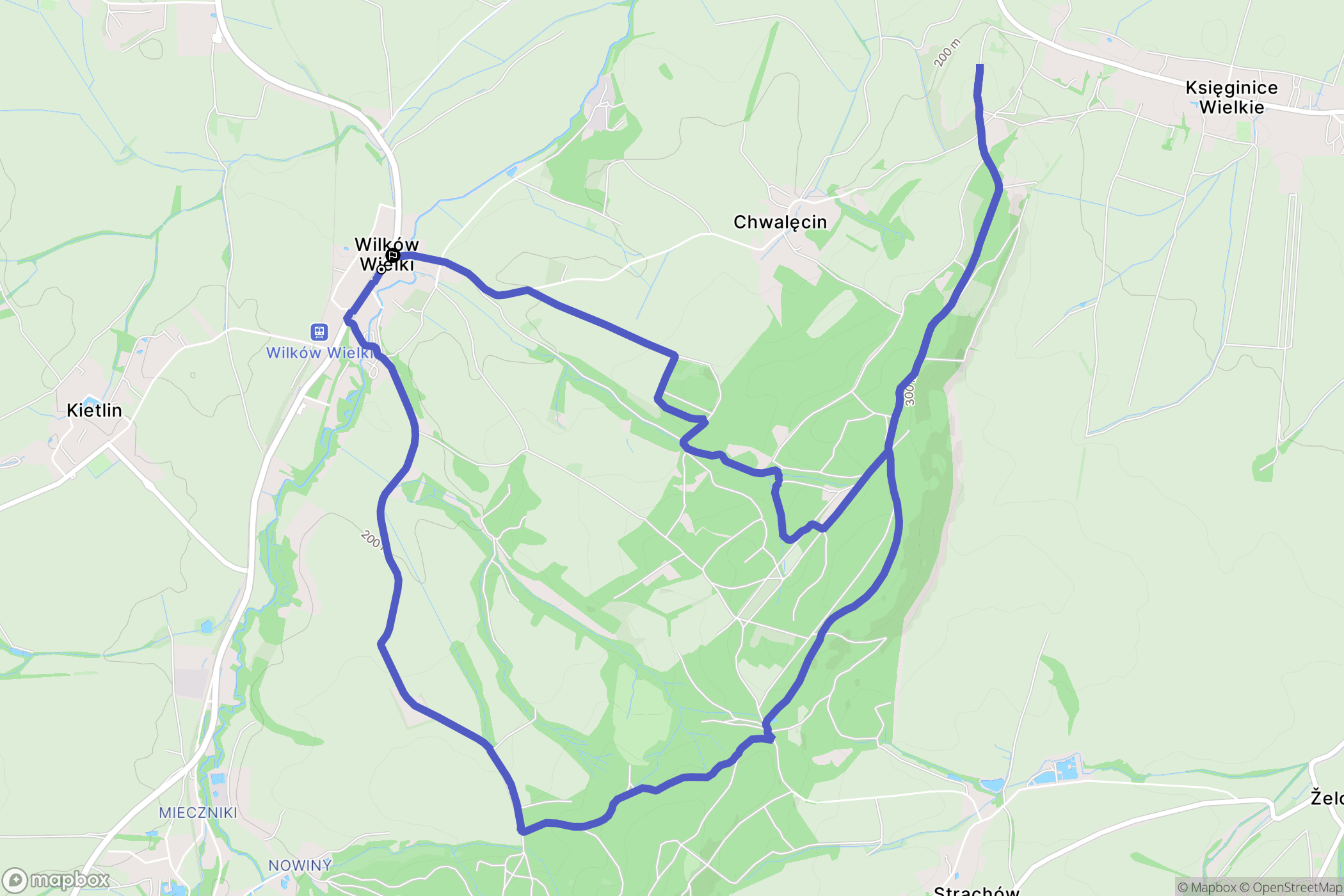 Wilków Wielki: mapa trasy - Poland