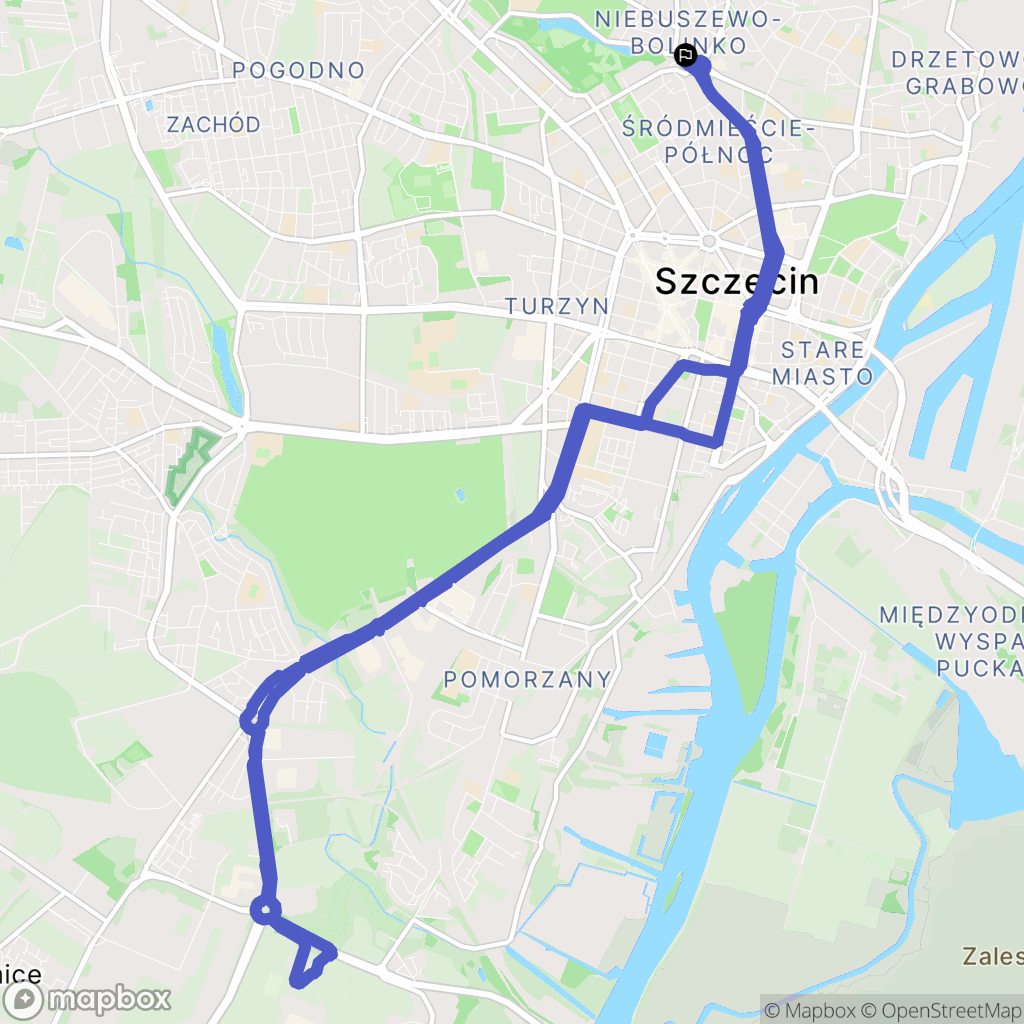 Szczecin: mapa trasy - Poland