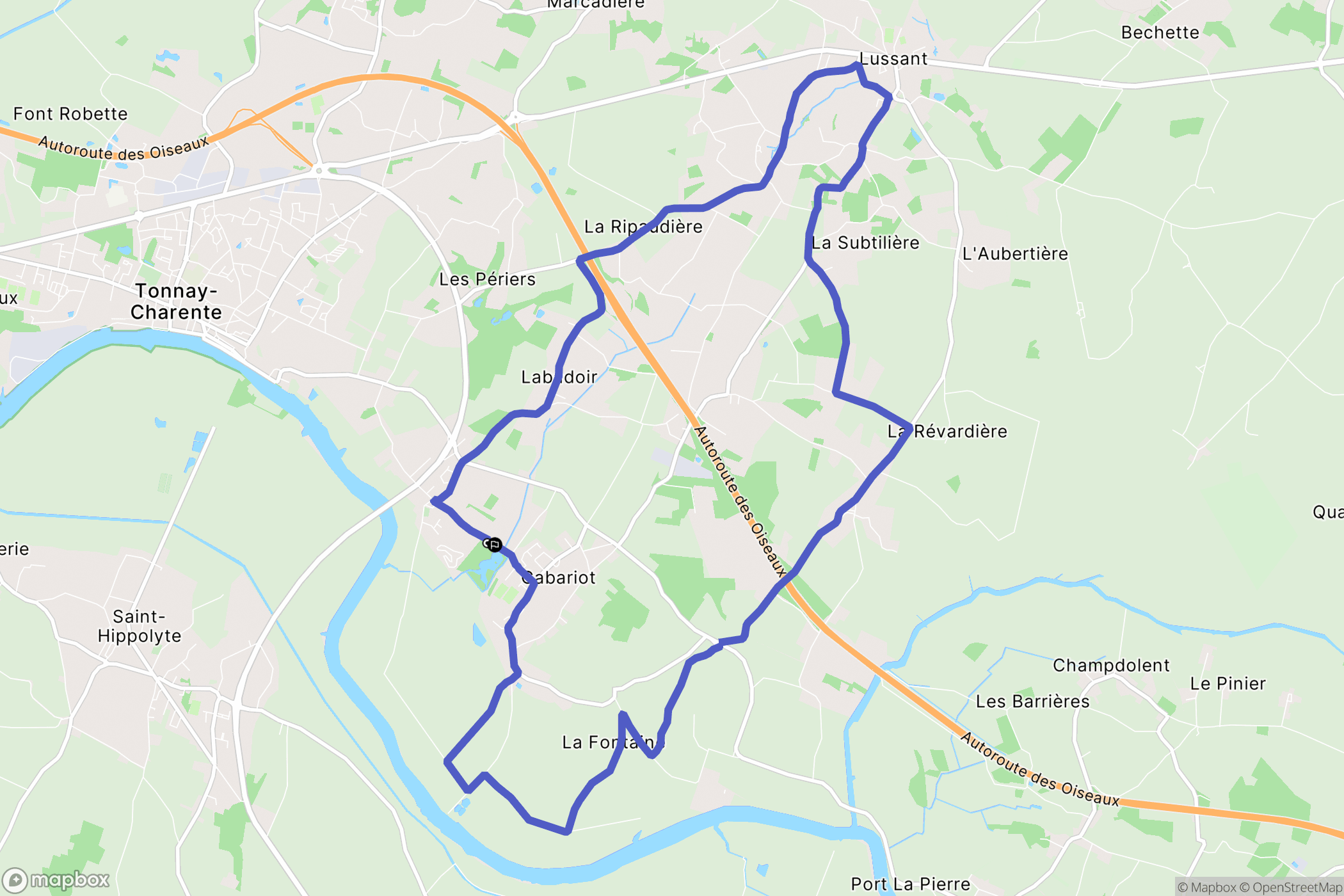 Cabariot : carte du parcours de randonnée - France
