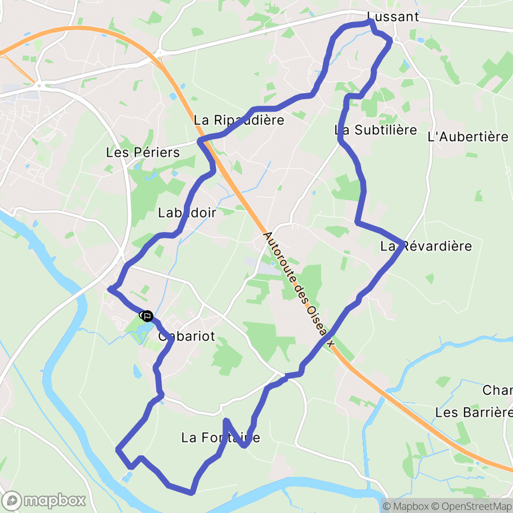 Cabariot : carte du parcours de randonnée - France