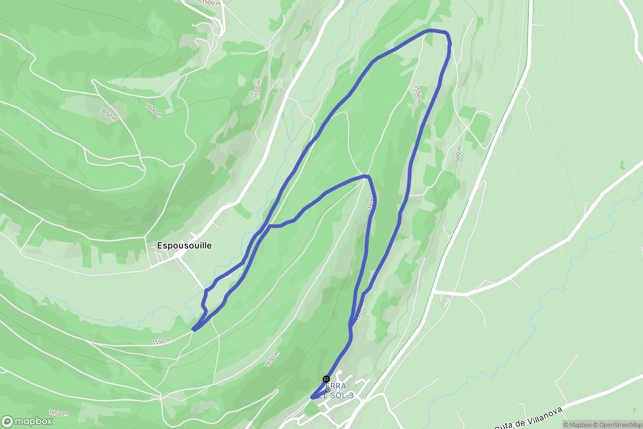 Formiguères : carte du parcours de randonnée - France