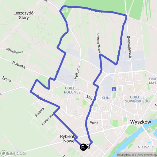 Wyszków: mapa trasy - Poland