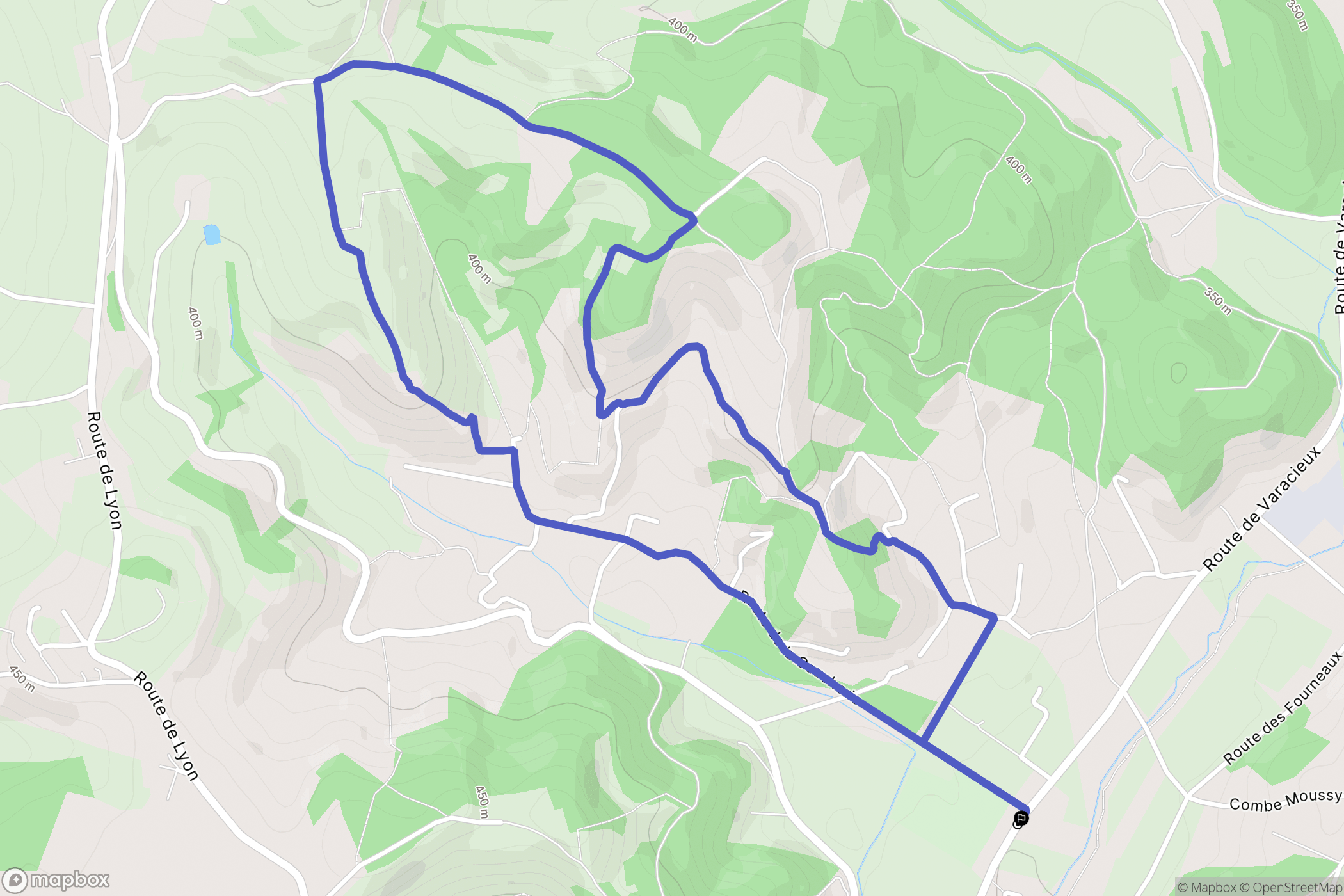 Saint-Vérand : carte du parcours de randonnée - France