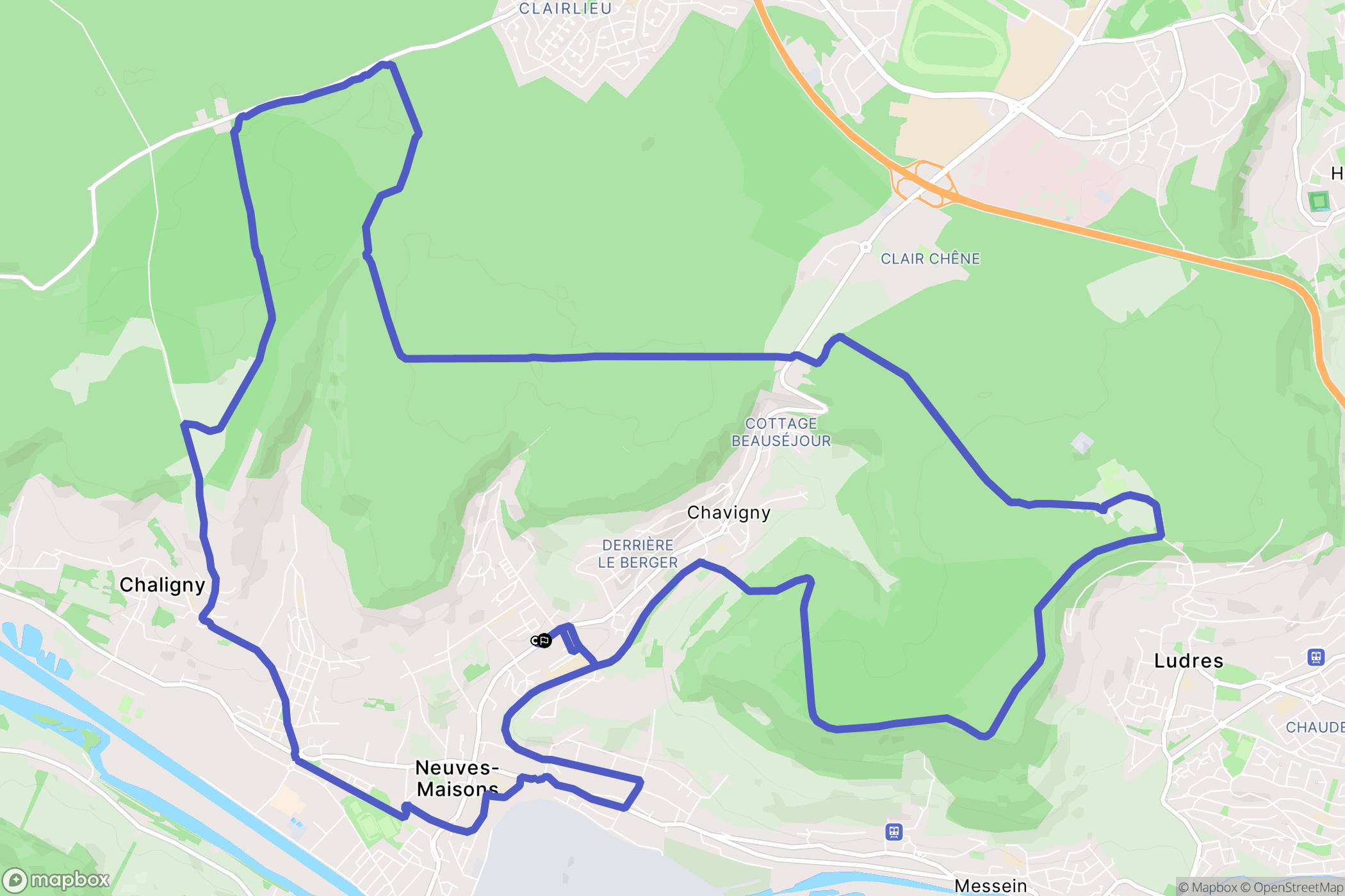 Neuves-Maisons : carte du parcours de randonnée - France