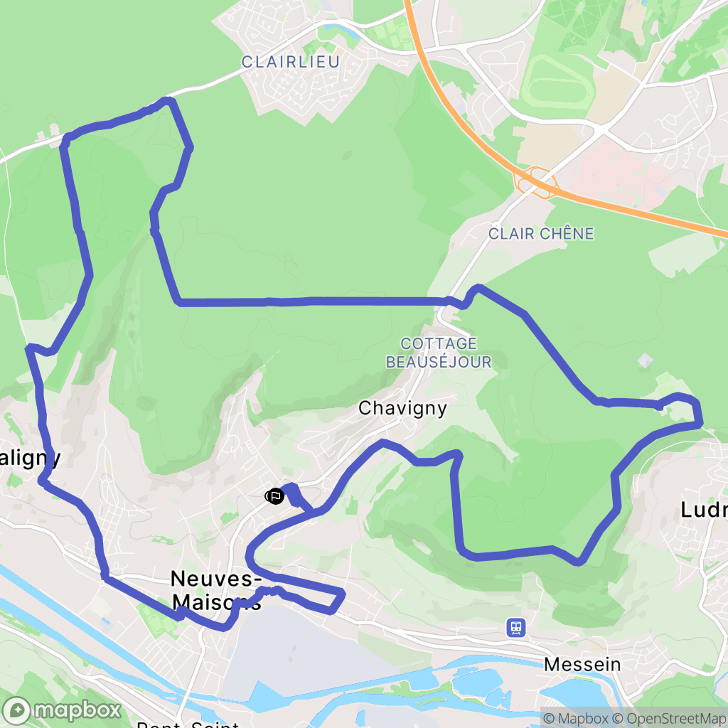 Neuves-Maisons : carte du parcours de randonnée - France