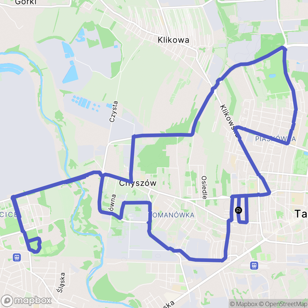 Tarnów: mapa trasy - Poland