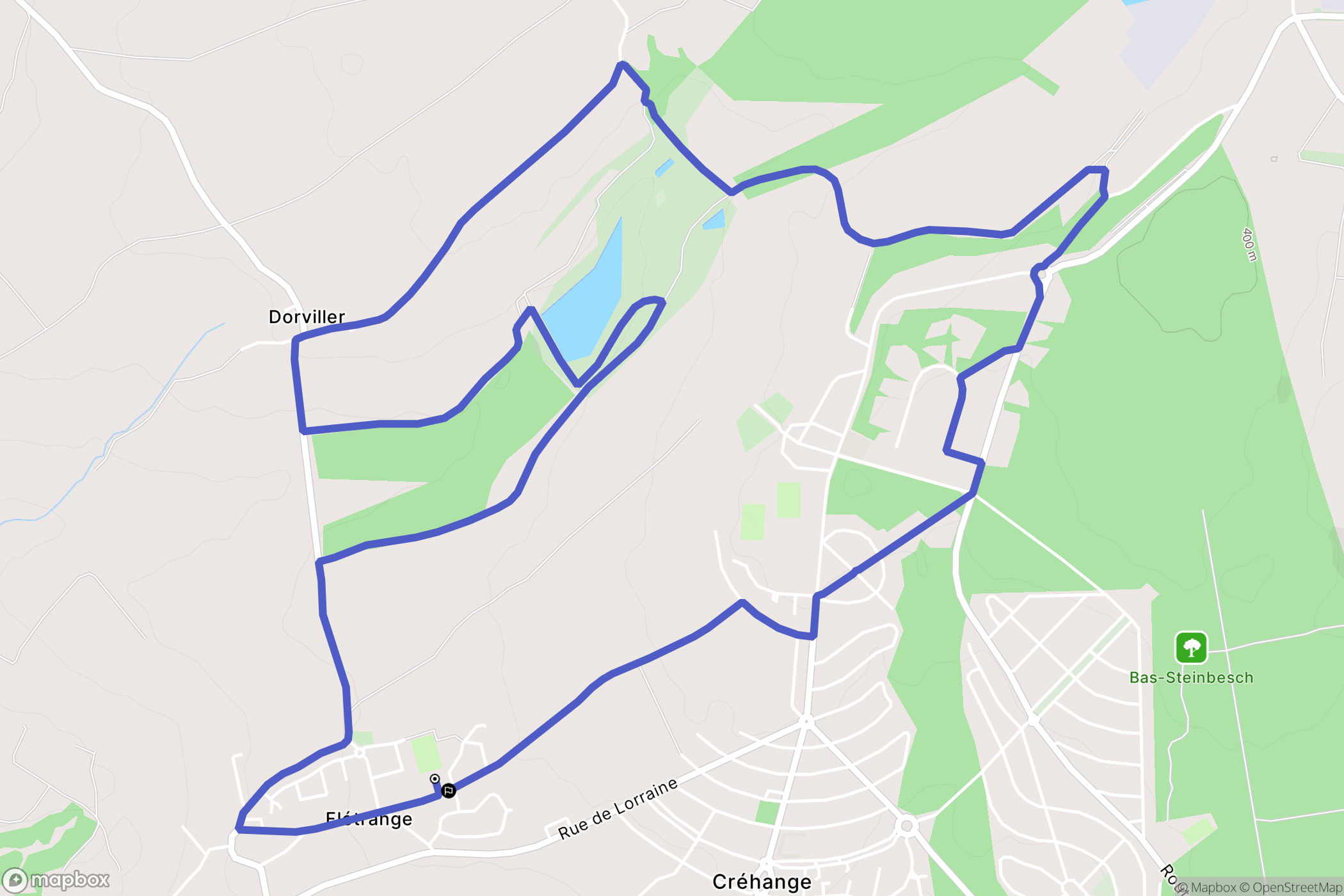 Flétrange : carte du parcours de randonnée - France