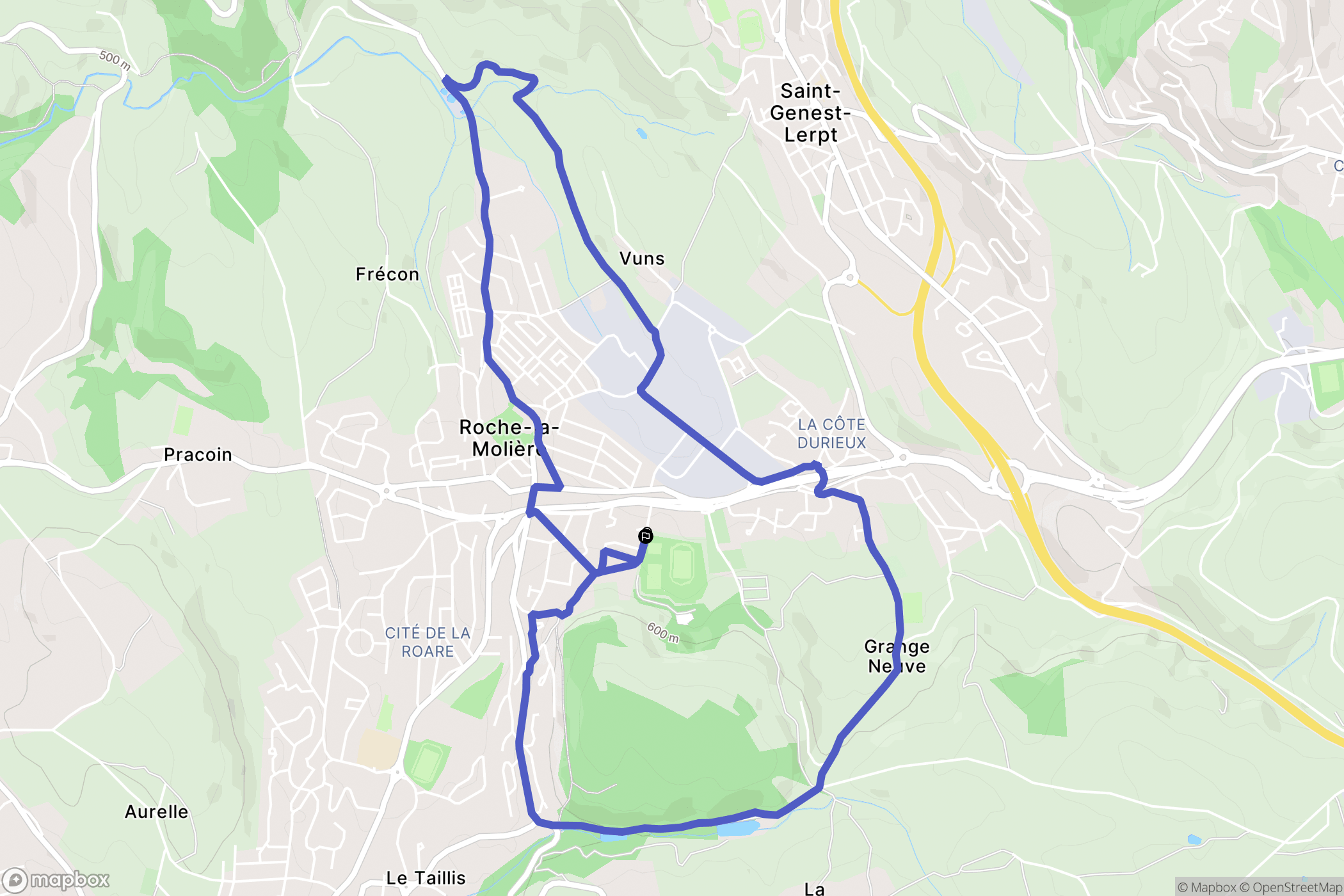 Roche-la-Molière : carte du parcours de randonnée - France
