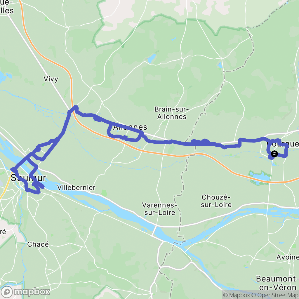 Bourgueil : carte du parcours de randonnée - France