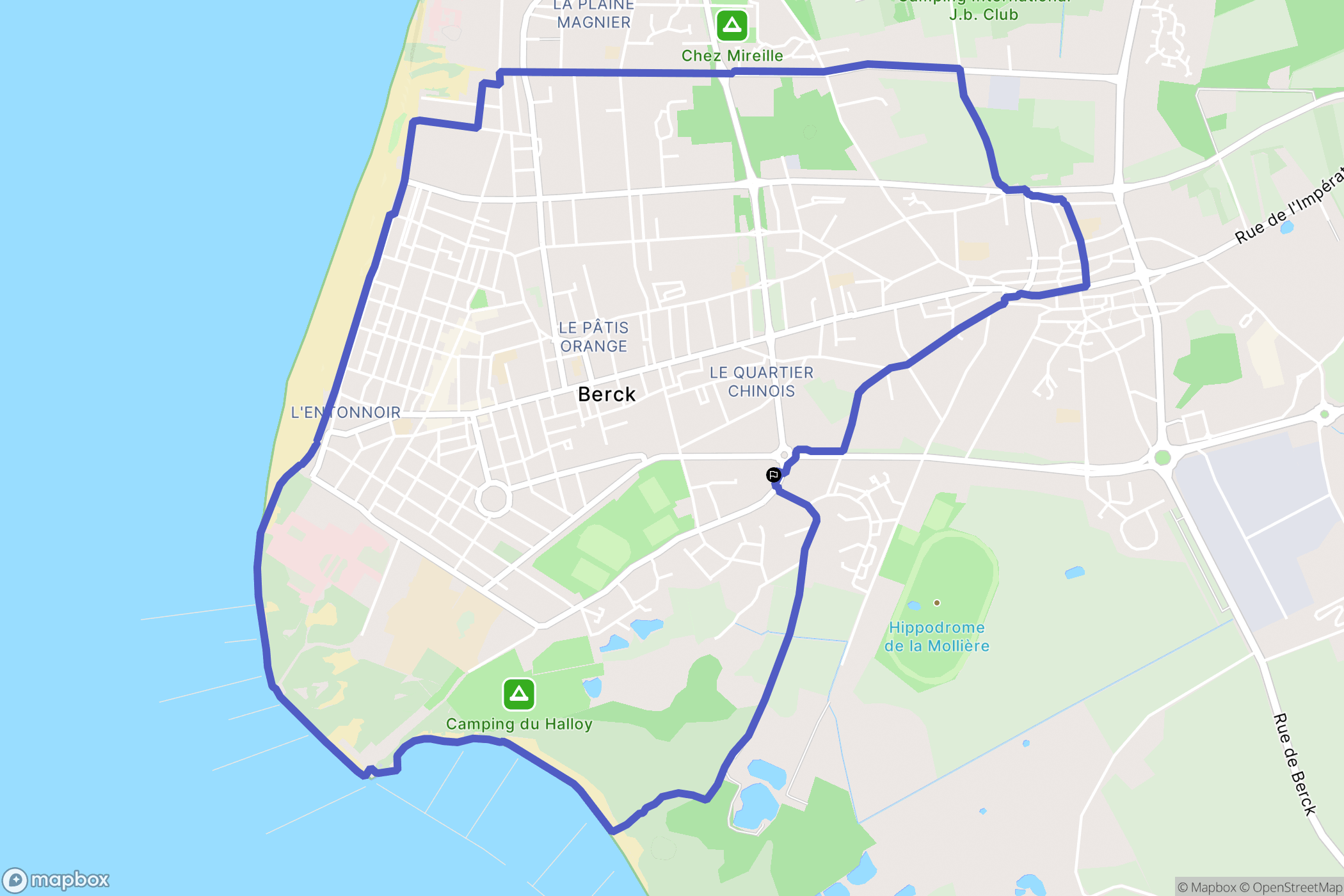 Berck : carte du parcours de randonnée - France