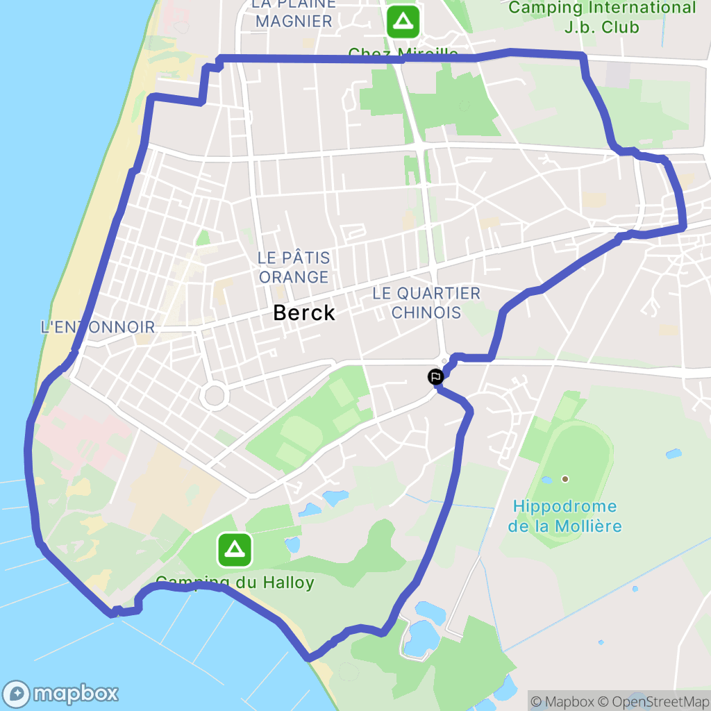 Berck : carte du parcours de randonnée - France