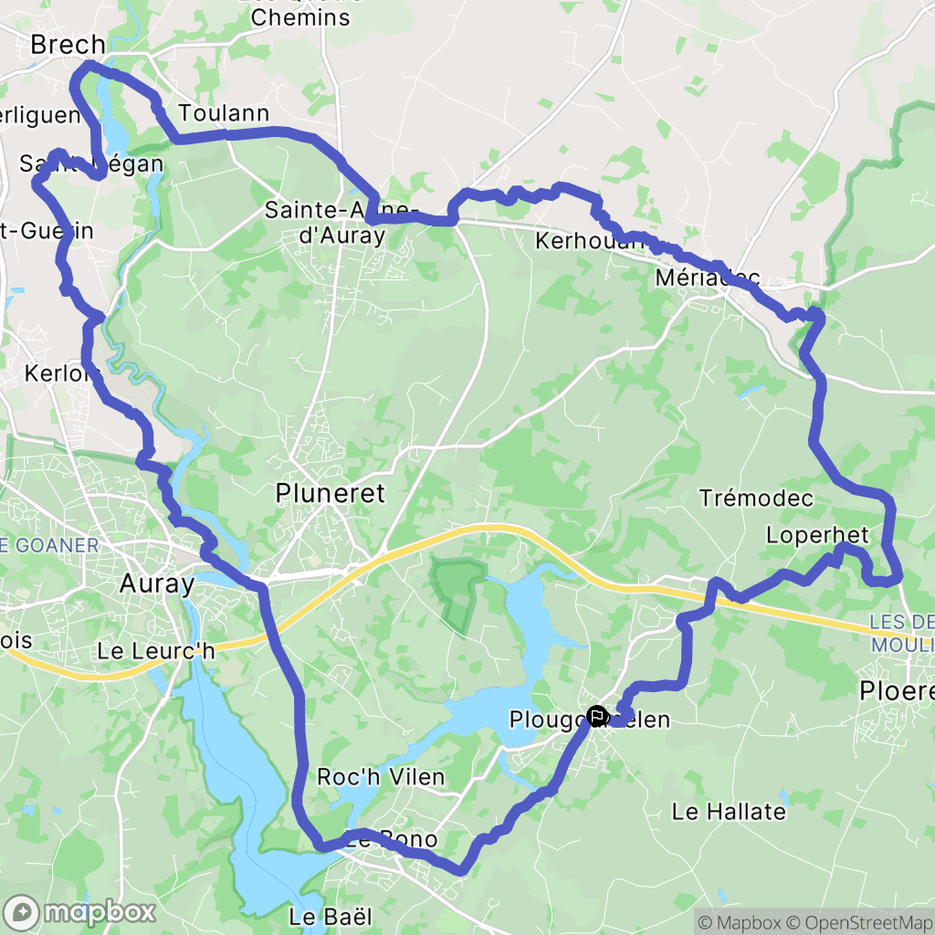 Plougoumelen : carte du parcours de randonnée - France
