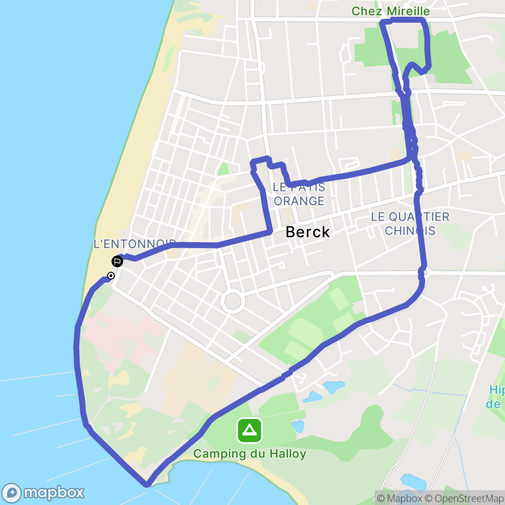 Berck : carte du parcours de randonnée - France