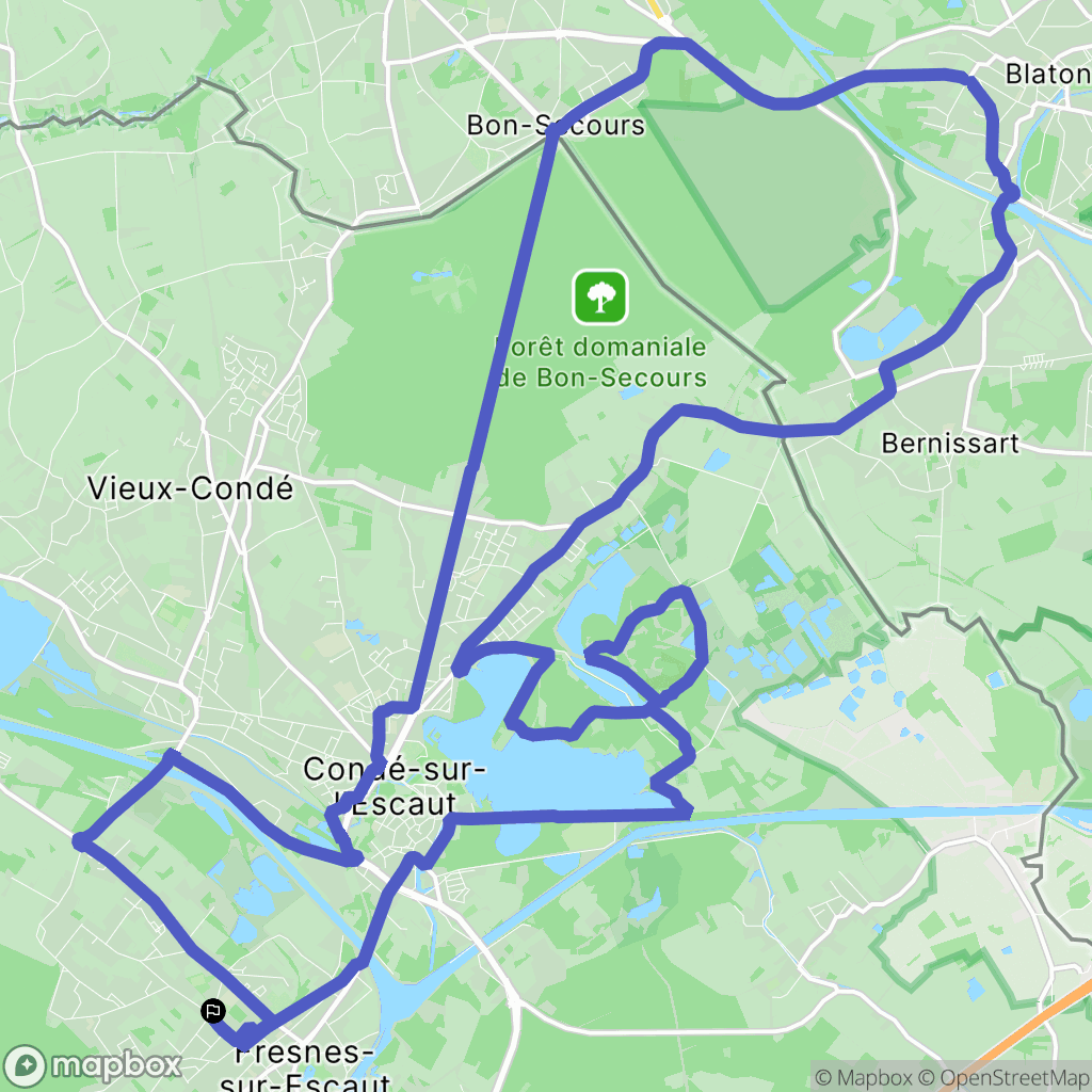 Fresnes-sur-Escaut : carte du parcours de randonnée - France