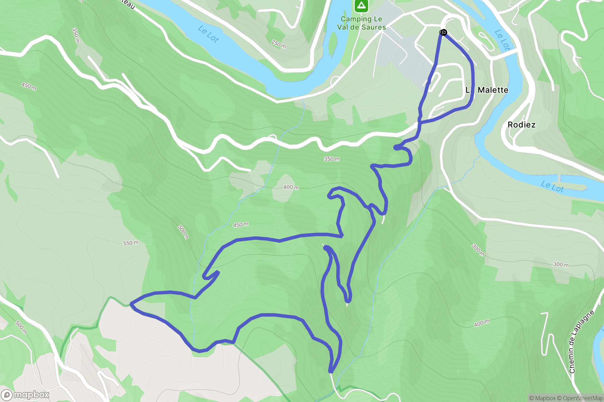 Entraygues-sur-Truyère : carte du parcours de randonnée - France