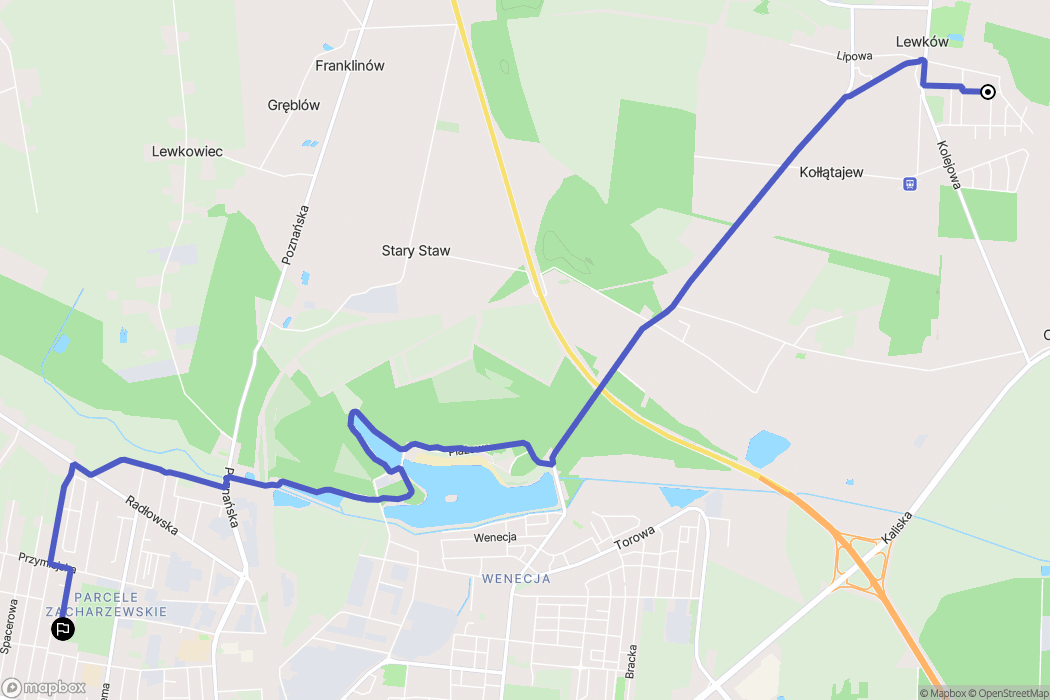 Lewków: mapa trasy - Poland